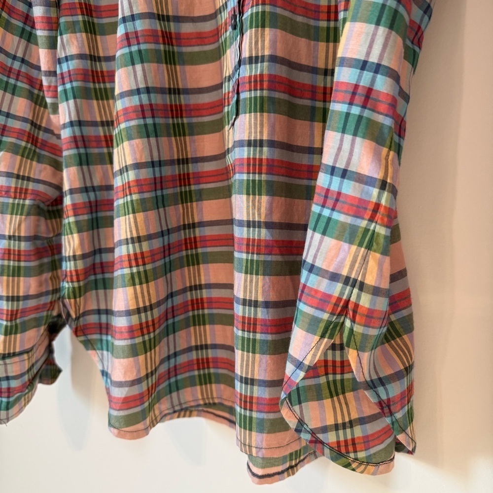 J. Crew Classic Pink Plaid Silk and Cotton Preppy Women’s Shirt - Picture 7 of 11